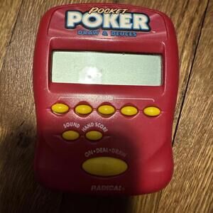 Radica POCKET POKER Draw and Deuces Electronic Handheld Game 1997 Tested Working